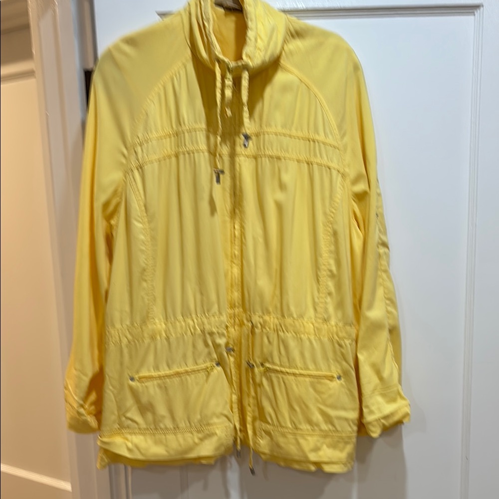 TanJay Yellow Utility Jacket with Drawstring Collar and Waist